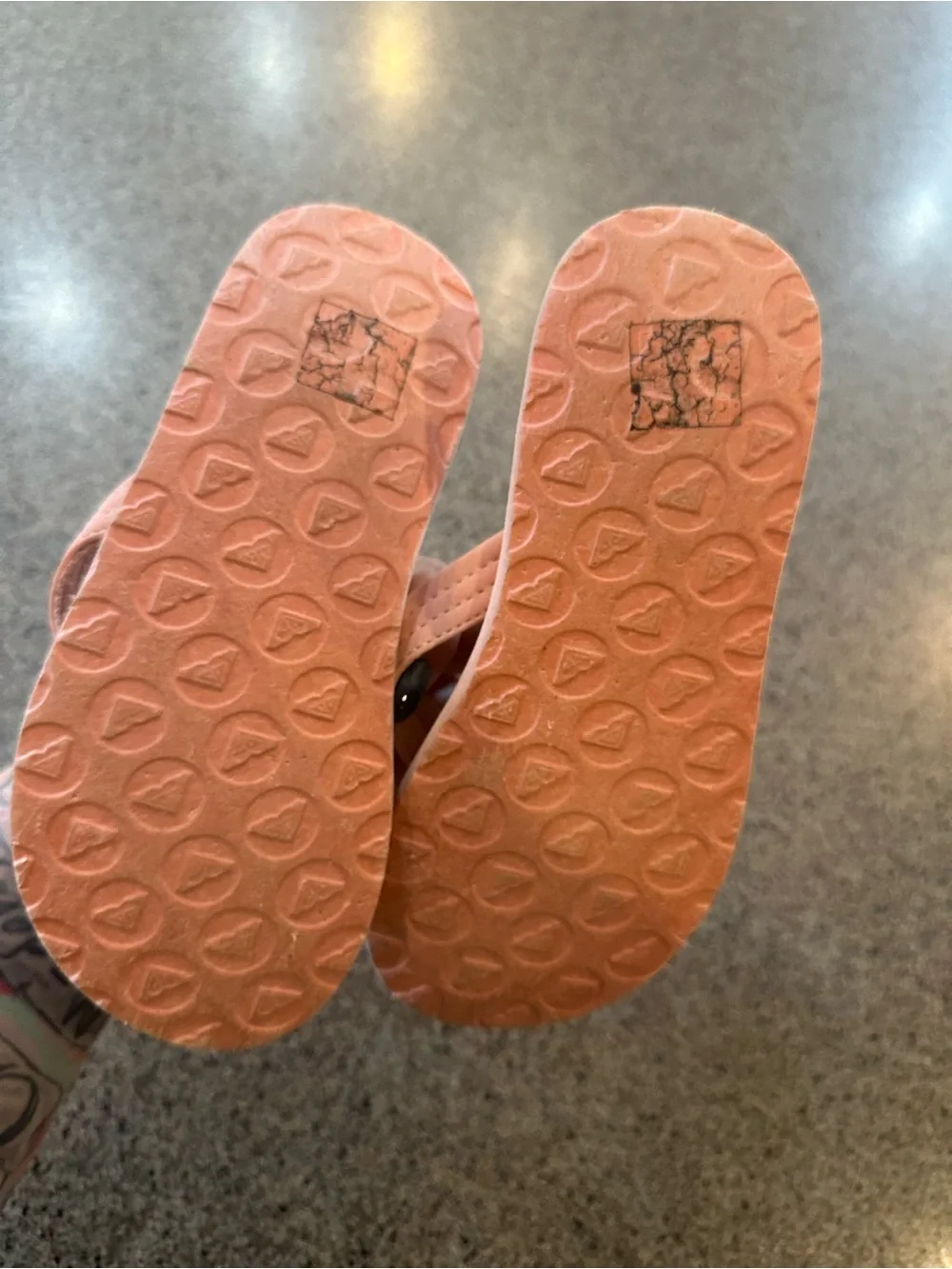 Roxy Kids Peach Floral Flip Flops